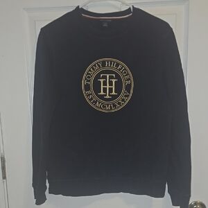 Tommy Hilfiger Black Crew Neck Sweater with Logo